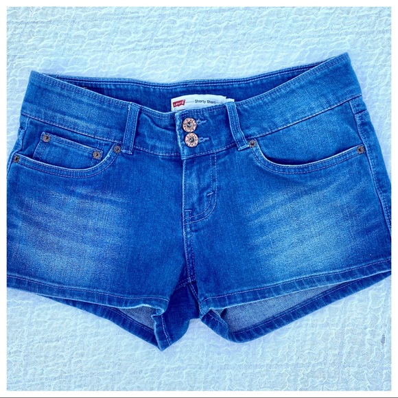 Jr 7 Waist 30” LEVIS ‘Shorty Short’ Jean Cutoff Hem Shorts - Picture 15 of 16
